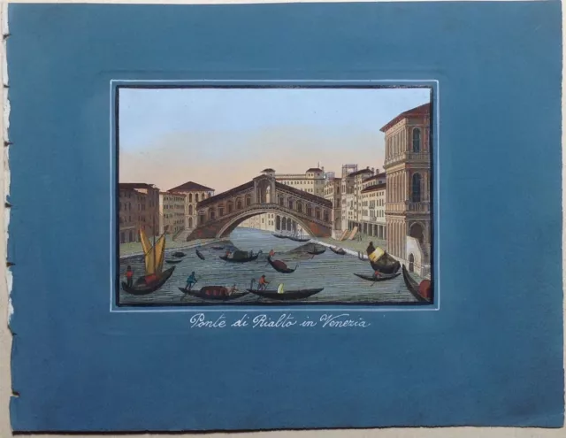 Stampa Antica Veduta Venezia Ponte Rialto Zecchi 1833 2