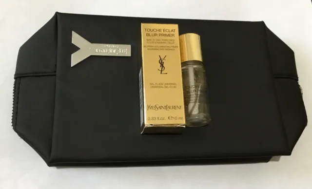 Yves Saint Laurent Ysl  MakeUp  Cosmetic pouch Black Travel Pouch 10mL Primer.