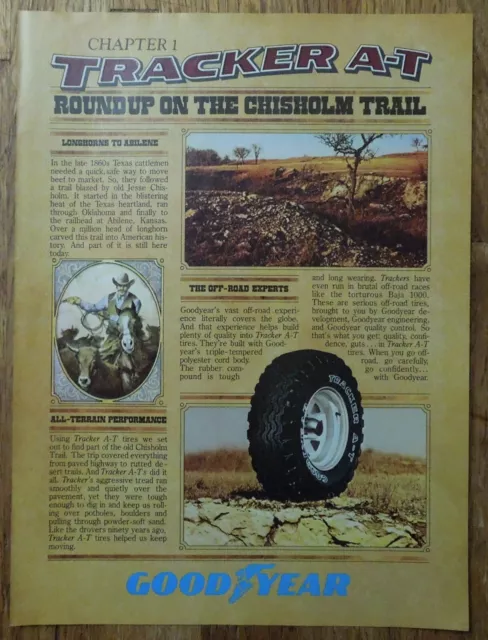 1978 GOODYEAR Tracker A-T Tires Magazine Ad - Roundup on The Chisholm Trail