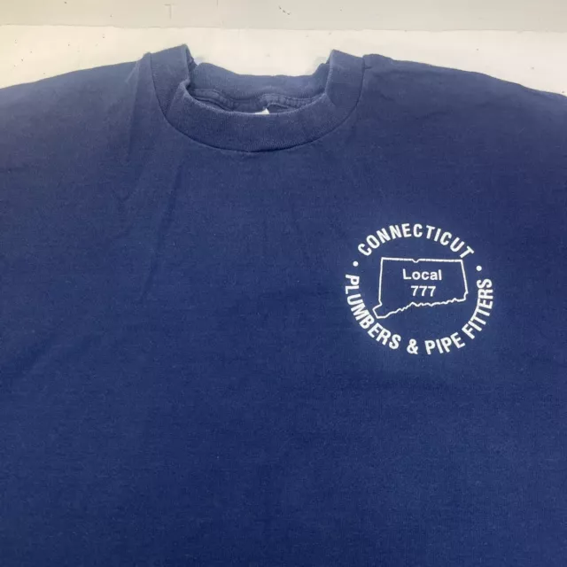 Vintage CONNECTICUT PLUMBERS & PIPE FITTERS Local 777 UNION TEE T SHIRT Mens L