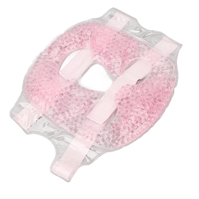 (Rosa) Maschera per occhi viso freddo pacchetto ghiaccio riduce il gonfiore viso cerchi scuri perline gel fantastiche