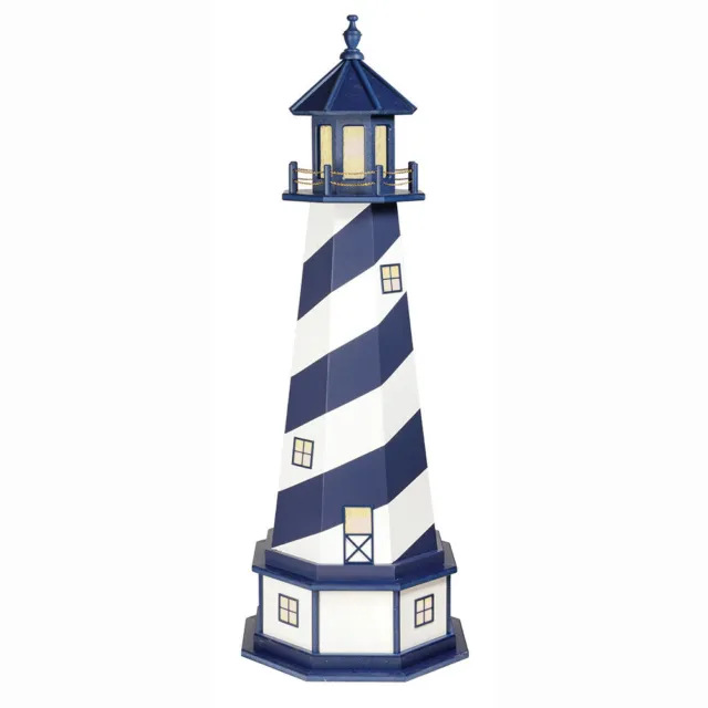 Cape Hatteras Wood Garden Lighthouse - Amish Crafted - Patriot Blue & White