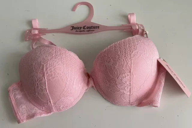 JUICY COUTURE SEXY Extreme Push Up Bra 34C Lola Pink JC6221N NEW