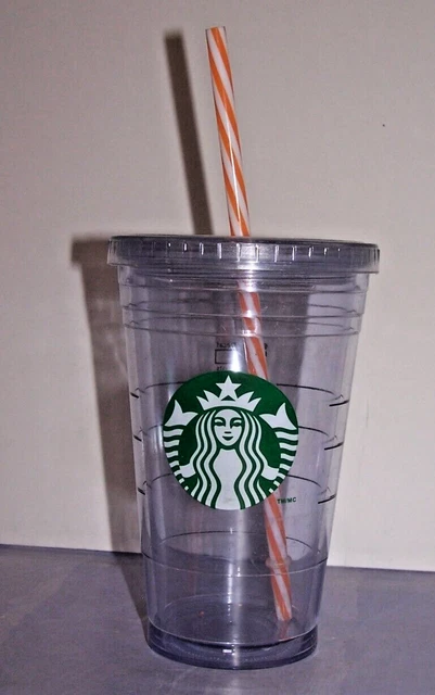 Starbucks Cold Cup Clear Grande Tumbler Traveler Logo - 16oz 2012