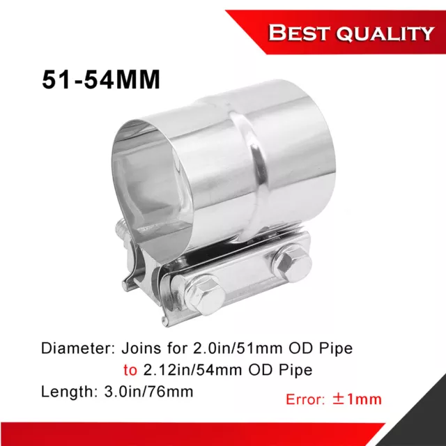 2inch * 2.12inch OD pipe Stainless Steel Butt Joint Exhaust Seal Band Clamp