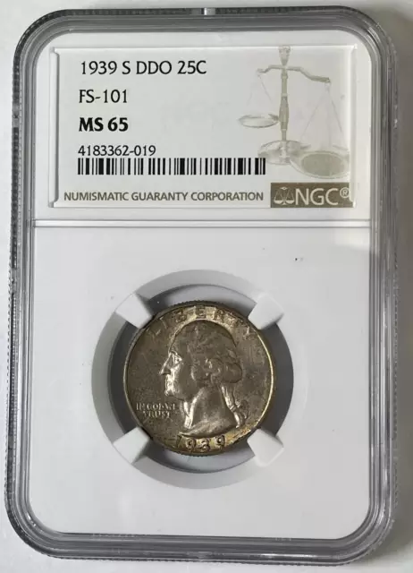 1939 S Quarter Dollars Silver Coinage NGC MS-65 S FS-101