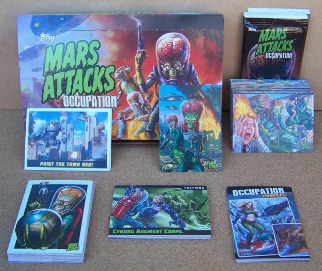 2015 Mars Attacks Occupation 81 card base set empty Hobby box & some wrappers.
