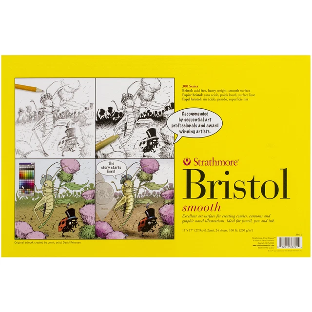 Hojas sueltas de papel liso Strathmore Bristol 11""x17""-24 hojas -346100