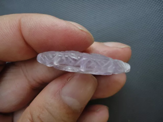 Chinese Vintage New Carved Amethyst Bead 30 X 15 X 7 mm 3