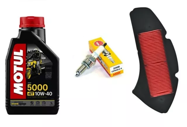 Kit Tagliando Yamaha Nmax N-Max 125 155 Olio Motul 5000 Filtro Candela 2015-2020