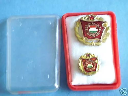 Hungary Hungarian Badge Set Socialist Brigade Gold Pin Communist Lot Labor Medal