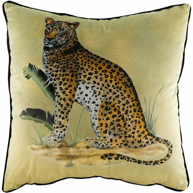Kibale Leopard Velvet Cushion Covers by Evans Lichfield.  50x50cm