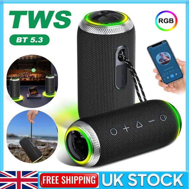 PORTABLE TWS WIRELESS Bluetooth Speaker Stereo Bass Loud USB Stereo