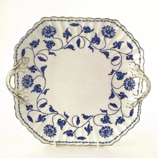 Spode Blue Colonel Sandwich or Cake Serving Plate with Handles 2