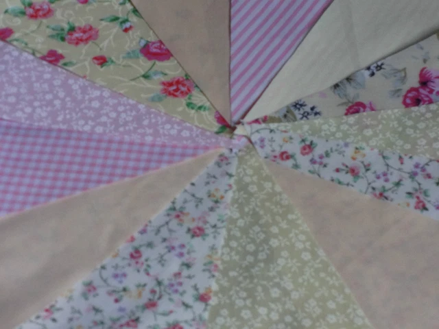 Handmade Fabric Floral Bunting Different Lengths~Designs Weddings Vintage Shabby