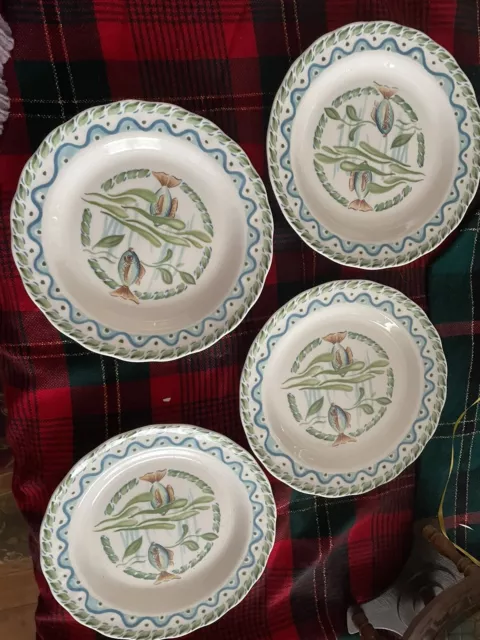 4 Royal Doulton everyday coral reef Salad plate 8 1/2 Inches