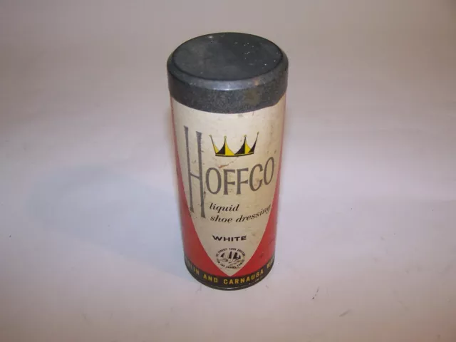 Vintage Hoffco Liquid Shoe Dressing Cardboard Can  With Tin Top Advertising