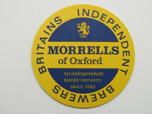 BEER Bar COASTER ~ The LION Brewery MORRELLS of Oxford, ENGLAND * From 1782-2000