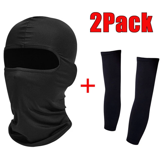 2PCS Outdoor UV Protection Balaclava Full Face Mask Sun Hood Cooling Arm Sleeves