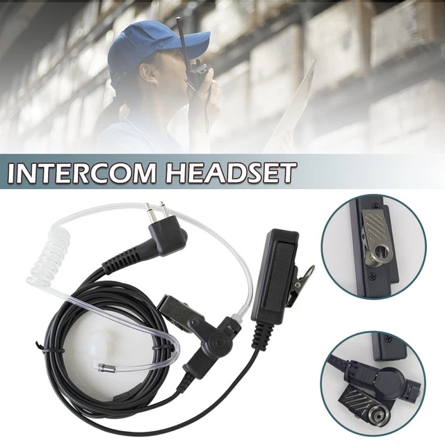 2-Pin Earpiece Security Headset Mic Ear-hook for Motorola Radio Walkie Talkie .p