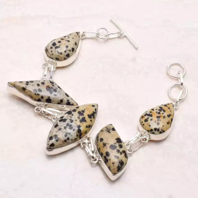 Dalmatien Jasper Gemme Ethnique Bracelet Fait Main Bijoux 33 Gms AB-4809