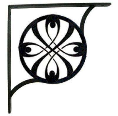 Wall Shelf Bracket Pair Of 2 Ribbon Pattern Wrought Iron 5.25" L Crafting Accent