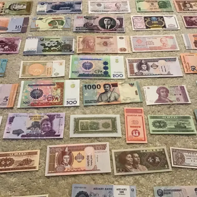 Lot Of 42 X Worldwide Banknotes. All Different Collection. Unc. Collectible Set.