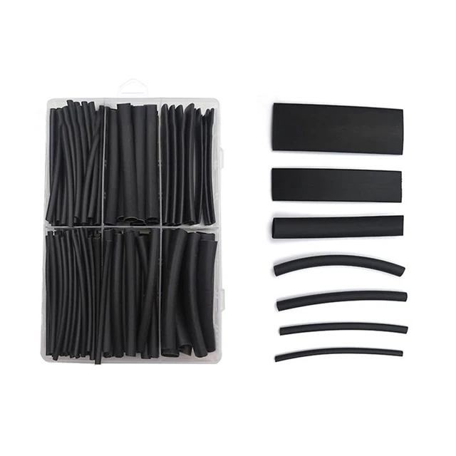 180 pz Manicotto tubo termoretraibile calore nero triplo collegamento ambientale