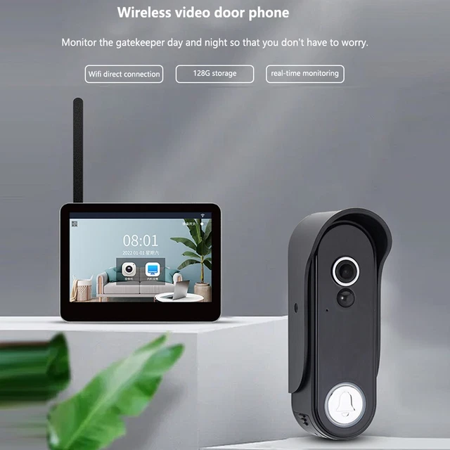 7 Inch 1080p HD-Wireless Video Door-Intercom With Camera-Motion-Sensor ( PIR )