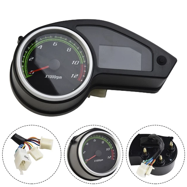 Geloo Tachimetro per Moto, Universale 13000 RPM LCD Contagiri Digitale