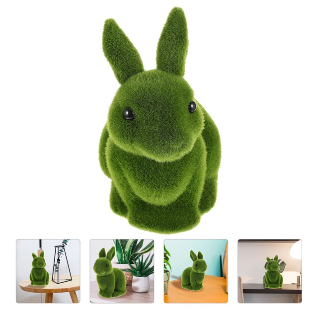 FLOCKING RABBIT FLOCKED Bunny Figurine Topiary Office Animal £9.38 ...
