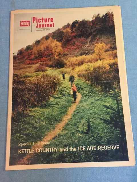 Vtg 1964 Milwaukee Journal Article photos Kettle Country Ice Age Rsrv WI Geology