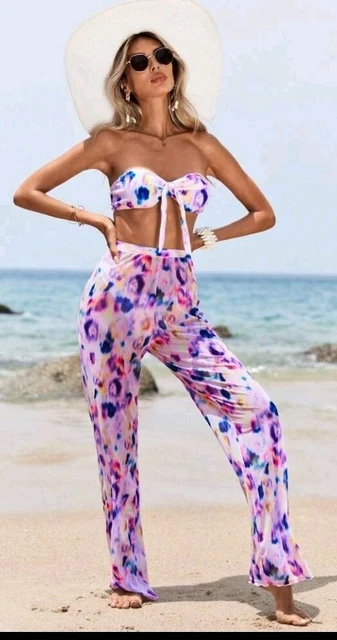 Bikini nuovissimo taglia 16 3 pezzi SHEIN XL cravatta colorante e pantaloni copribili