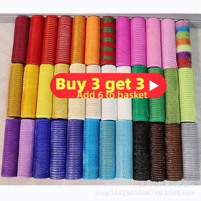 Deco Mesh Rolls 26cm x 10yd Roll - 28 colours Available for Wreaths Swags Bows