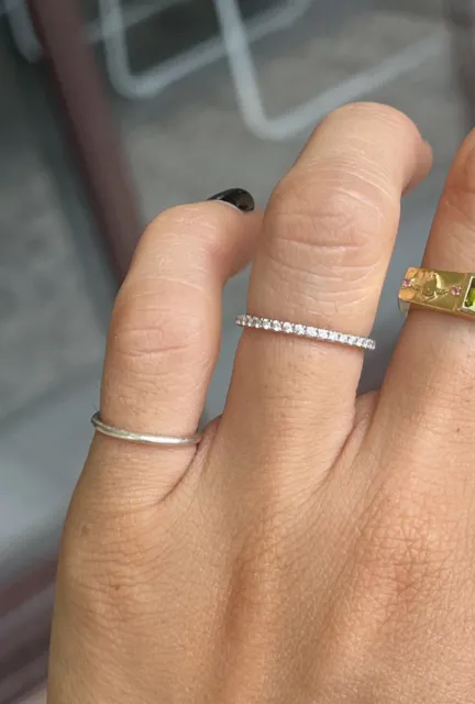 Tiffany & Co Full Eternity 18ct white Gold diamond ring 1.04g Ring Size Au5