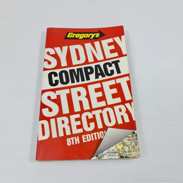 Gregory's Sydney Street Directory 8th Edition 1990 Vintage Paperback Maps