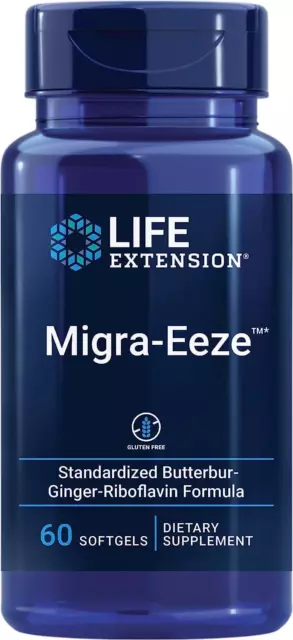 Life Extension Migra-Eeze 60 Softgels Butterbur Ginger Migraine Headache Support