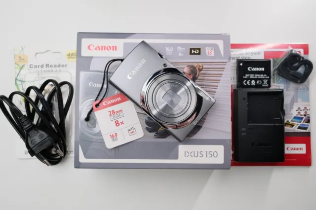 [NEAR MINT IN BOX] Canon IXUS 150 (PowerShot ELPH 140 IS) 20.0MP  Gray, Tested