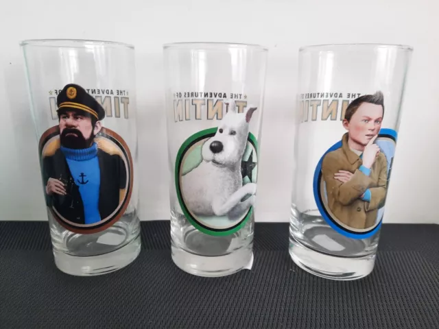 3 Beaux Verres   de Collection Tintin