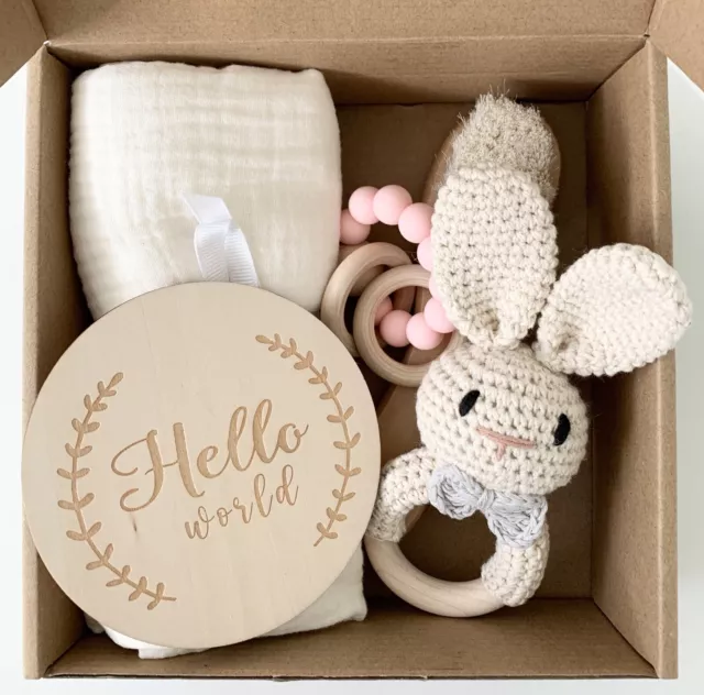 Baby Girl Bunny Crochet 5 Piece Gift Set