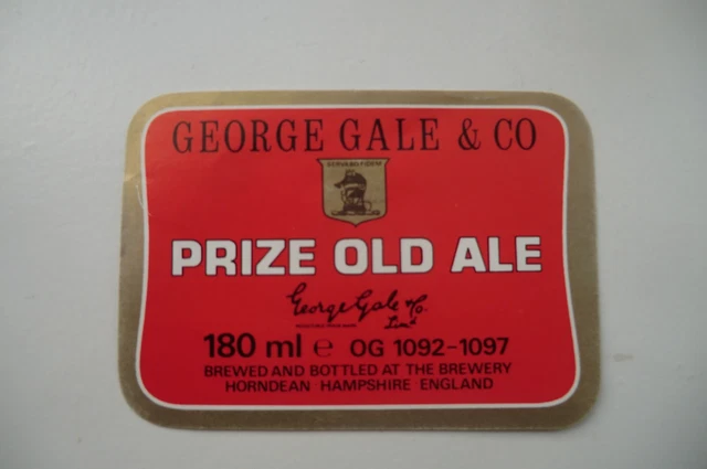 GEORGE GALE HORNDEAN PRIZE OLD ALE 180ml BREWERY BEER BOTTLE LABEL