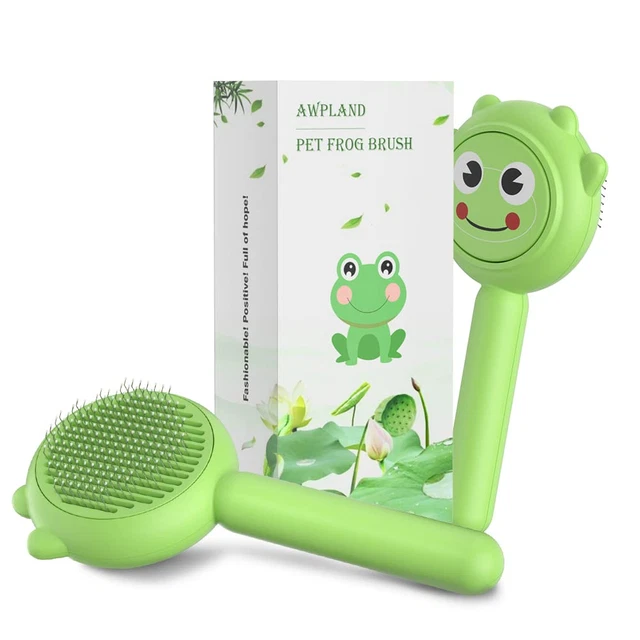Frog Shape Cat comb Dog Pet Hair Remov Groom Massage Deshedding Self Clean Brush