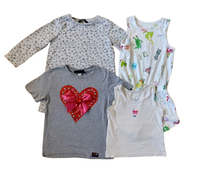 Girls Age 3-4 Years Clothes Bundle Dress, Playsuit, T-Shirt & Vest