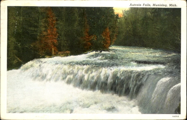 Autrain Falls ~ Munising Michigan MI ~ mailed 1939