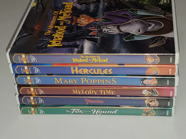 Disney Hercules Fox Hound Pinocchio Ichabod Mr Toad Gold Collection 7 DVD Lot 2
