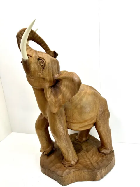 Alte Holzfigur Elefant Holzarbeit Schnitzerei Vintage Figur Statue Skulptur 6640