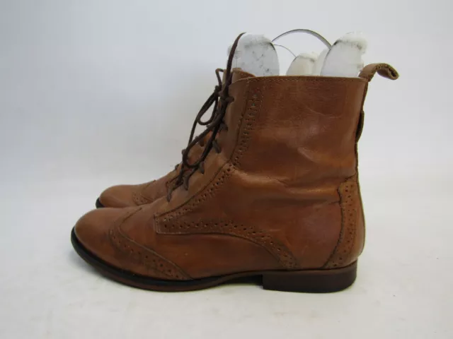 Steven By Steve Madden Women Sz 8 Brown Leather Laces Ankle Fashion Boot Bootie