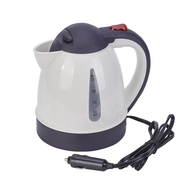 12V 1L Electric Car Boiling Kettle Stainless Coffee Tea Water Heater Travel Camp