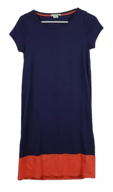 NEW Boden T-shirt Shift Dress Cotton Color Block wh766 Blue Orange Size US 6