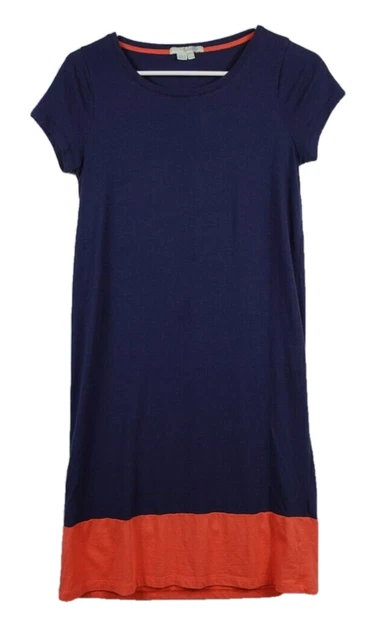 NEW Boden T-shirt Shift Dress Cotton Color Block wh766 Blue Orange Size US 6